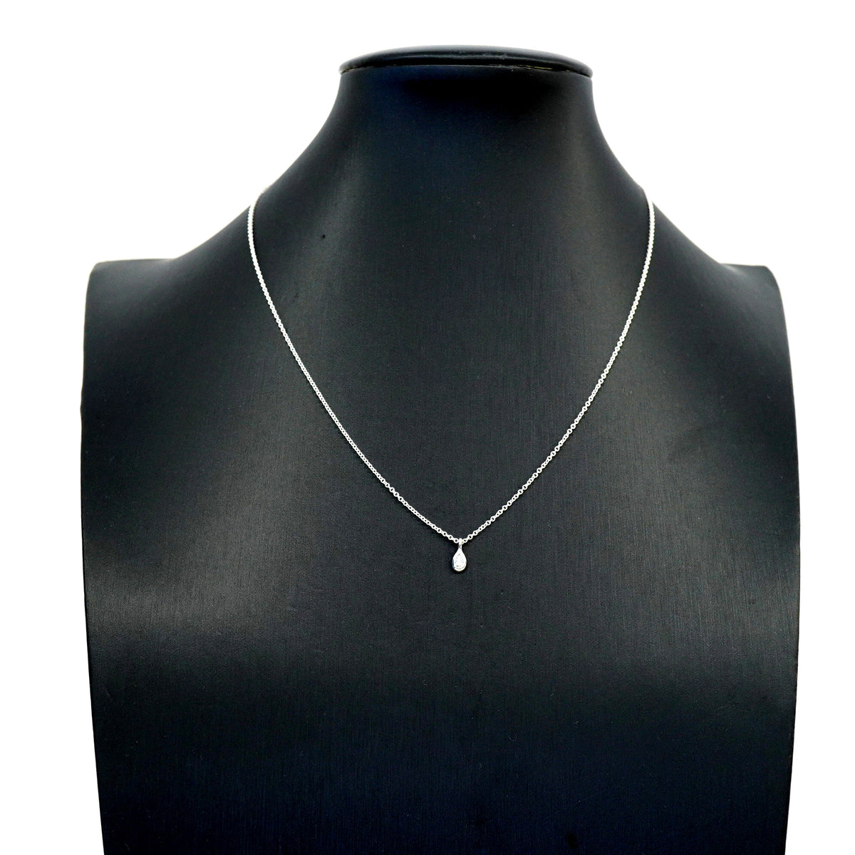 【6jhb0039-k】ティファニー ネックレス バイザヤード ペアシェイプ 1PD シルバー925 ダイヤモンド【中古】レディース