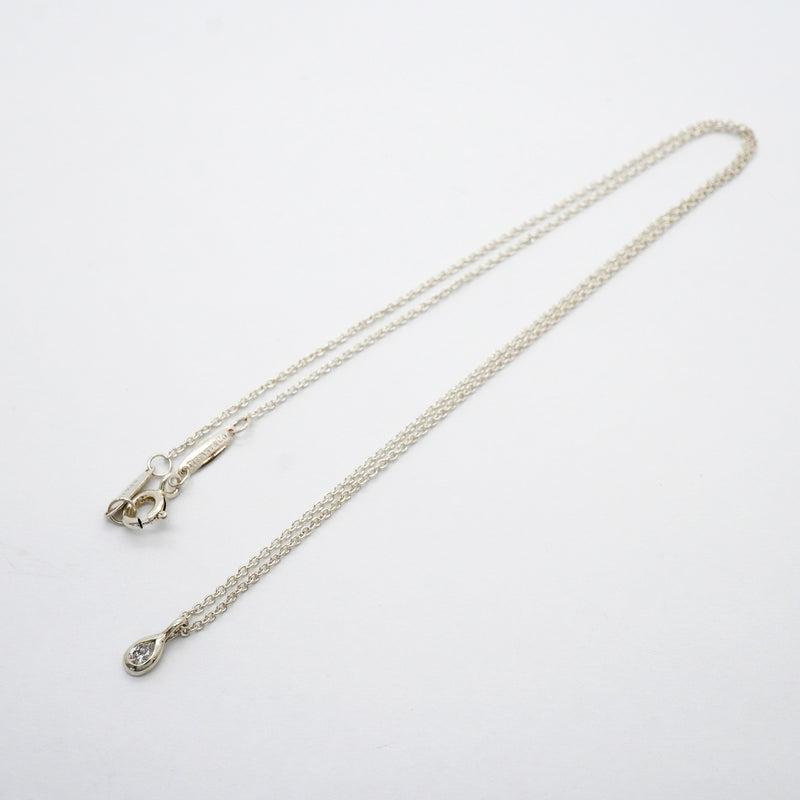 【6jhb0039-k】ティファニー ネックレス バイザヤード ペアシェイプ 1PD シルバー925 ダイヤモンド【中古】レディース