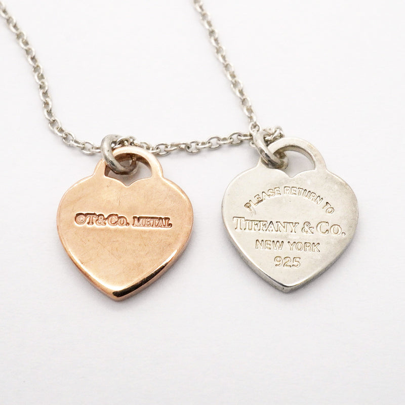 【6jhb0040-k】ティファニー ネックレス ダブルリターントゥハート シルバー925 ルベドメタル【中古】レディース