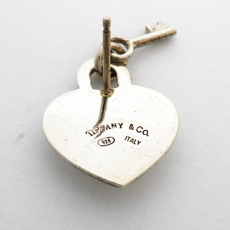 【6jhb0045】ティファニー ピアス ハートロック/キー シルバー925【中古】レディース