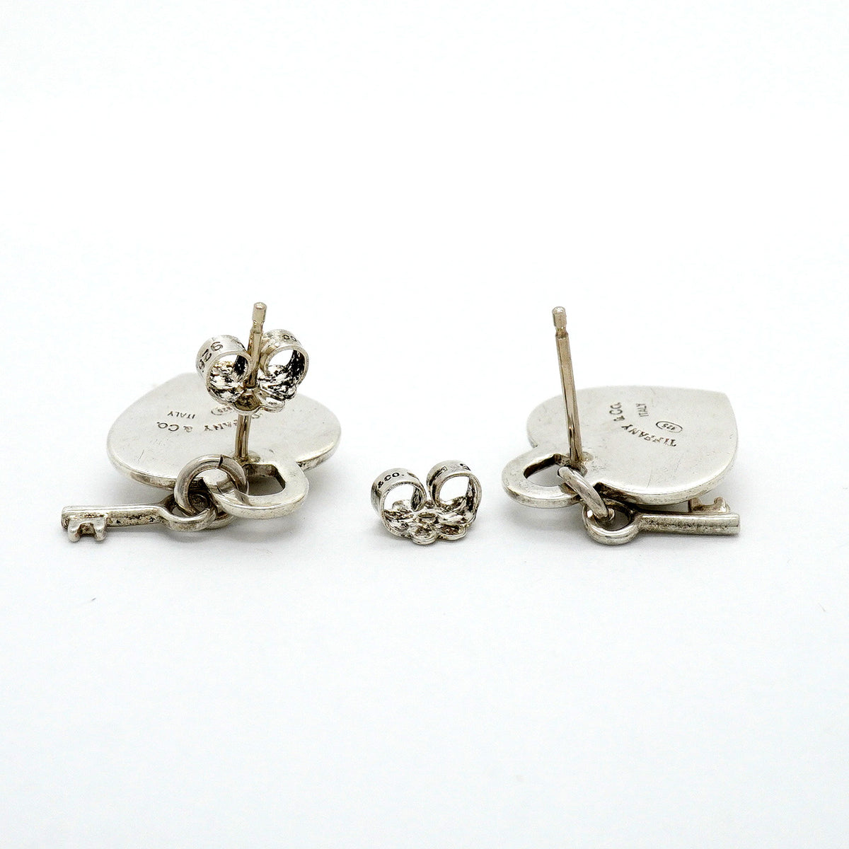 【6jhb0045】ティファニー ピアス ハートロック/キー シルバー925【中古】レディース