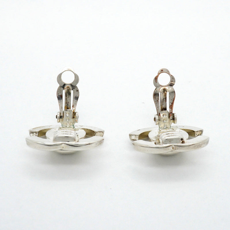 【6jhb0055-k】シャネル イヤリング ヴィンテージ ココマーク ターンロック メタル シルバー【中古】レディース