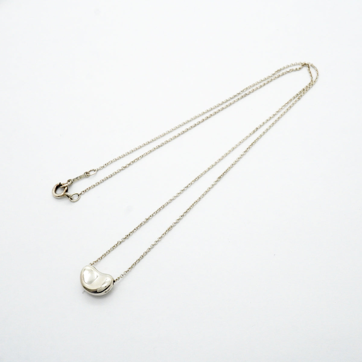 【6jhb0057-k】ティファニー ネックレス ビーン シルバー925【中古】レディース