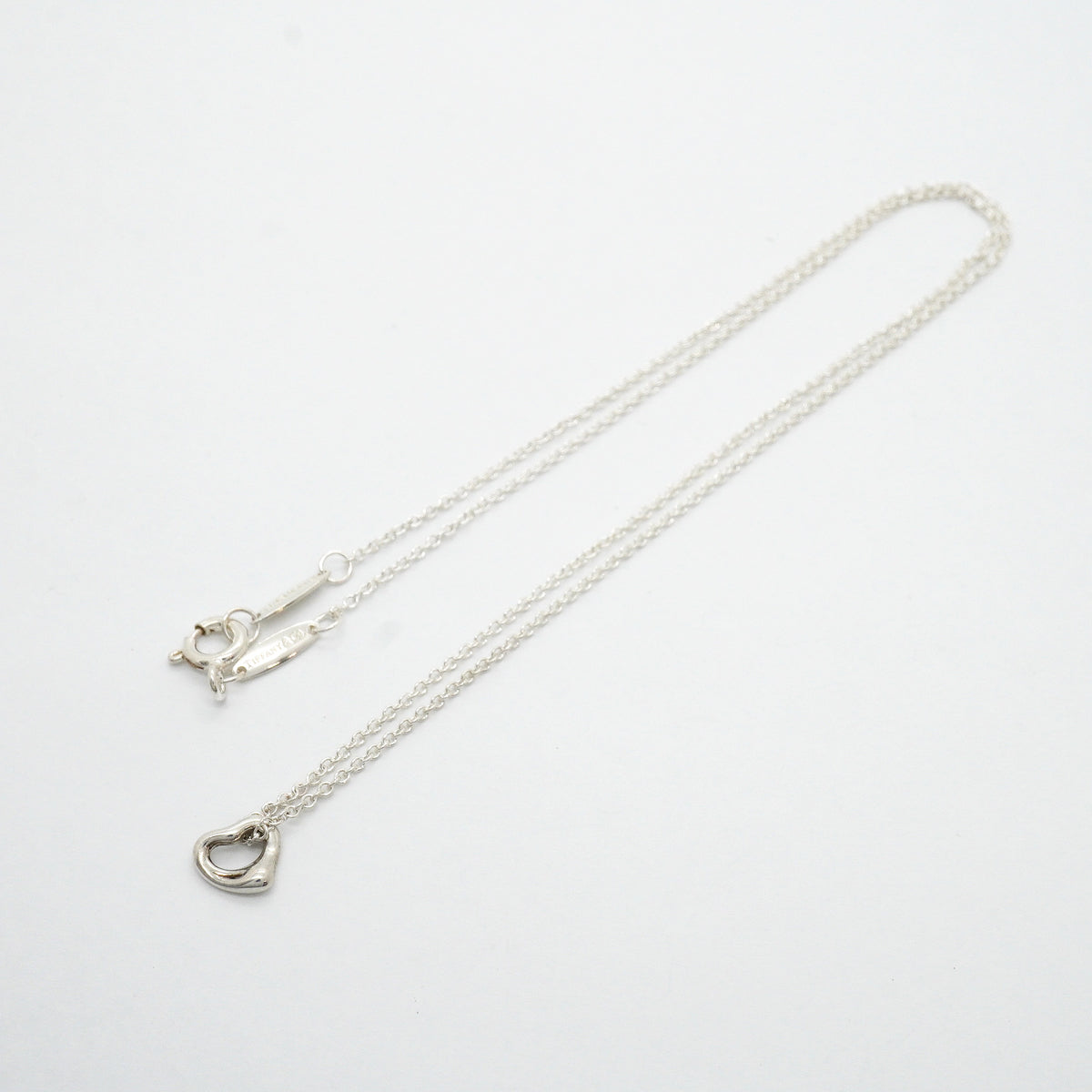 【6jhb0059-k】ティファニー ネックレス オープンハート シルバー925【中古】レディース