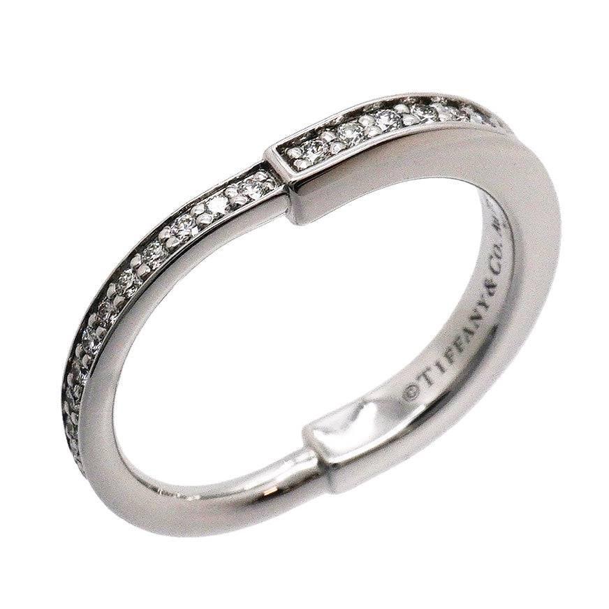 【6jhb0060】ティファニー リング ロック フルダイヤ K18WG ホワイトゴールド ダイヤモンド 0.36ct 8.5号【中古】レディース