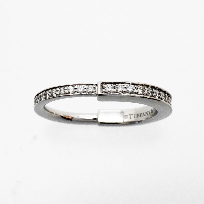 【6jhb0060】ティファニー リング ロック フルダイヤ K18WG ホワイトゴールド ダイヤモンド 0.36ct 8.5号【中古】レディース