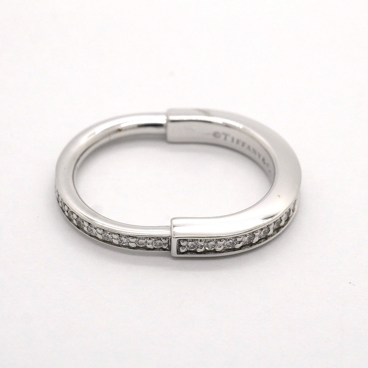 【6jhb0060】ティファニー リング ロック フルダイヤ K18WG ホワイトゴールド ダイヤモンド 0.36ct 8.5号【中古】レディース