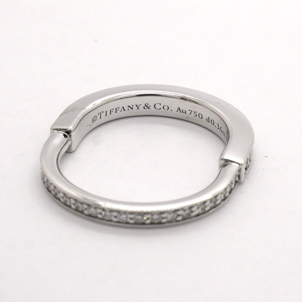 【6jhb0060】ティファニー リング ロック フルダイヤ K18WG ホワイトゴールド ダイヤモンド 0.36ct 8.5号【中古】レディース