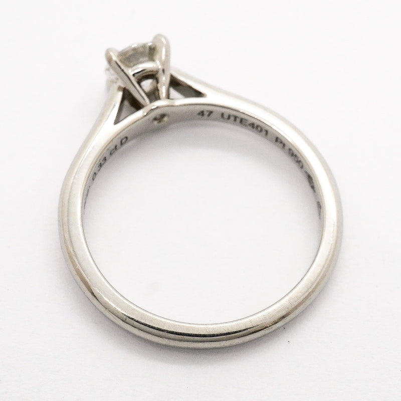 【6jhb0063】カルティエ リング ソリテール 1PD Pt950 プラチナ ダイヤモンド 0.33ct ＃47【中古】レディース
