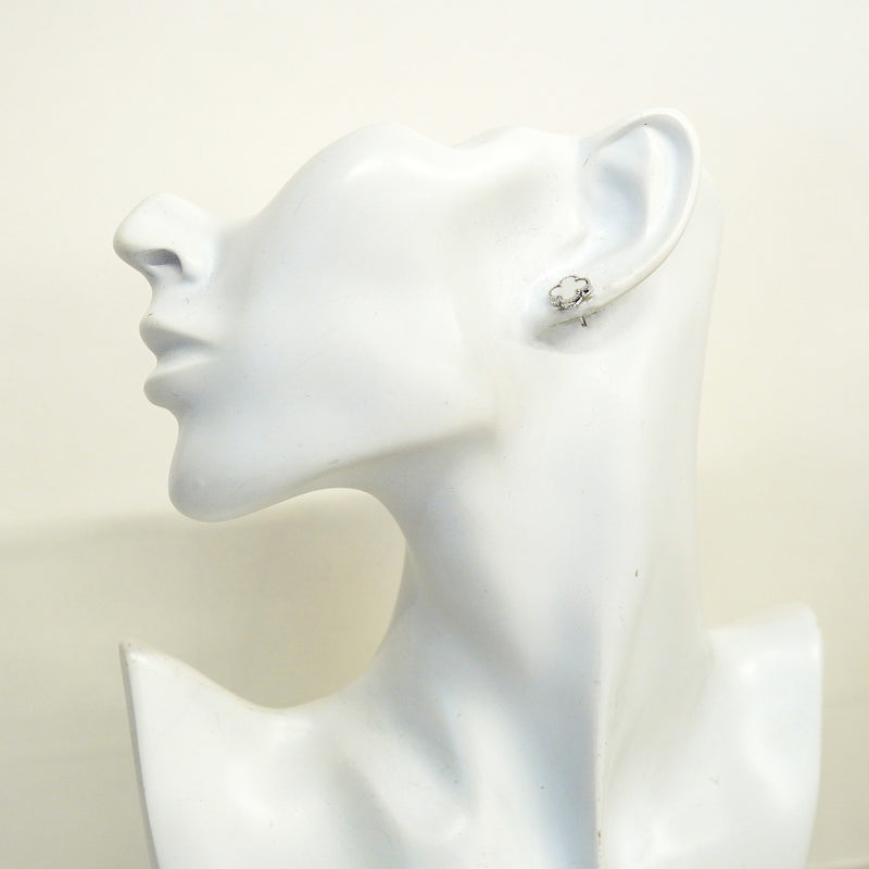 【6jhb0065】ヴァンクリーフ＆アーペル ピアス スウィート アルハンブラ K18WG ホワイトゴールド マザーオブパール【中古】レディース