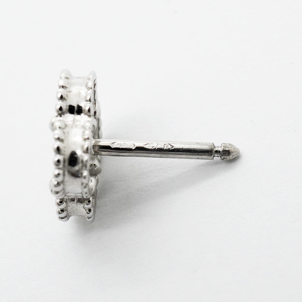 【6jhb0065】ヴァンクリーフ＆アーペル ピアス スウィート アルハンブラ K18WG ホワイトゴールド マザーオブパール【中古】レディース