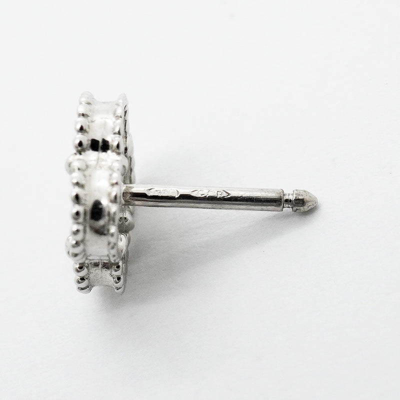 【6jhb0065】ヴァンクリーフ＆アーペル ピアス スウィート アルハンブラ K18WG ホワイトゴールド マザーオブパール【中古】レディース