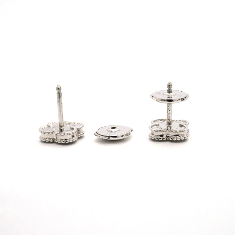 【6jhb0065】ヴァンクリーフ＆アーペル ピアス スウィート アルハンブラ K18WG ホワイトゴールド マザーオブパール【中古】レディース