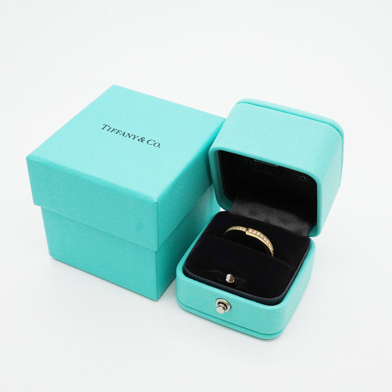 【6jhb0068】ティファニー リング ロック フルダイヤ K18YG イエローゴールド ダイヤモンド 0.36ct 7.5号【中古】レディース