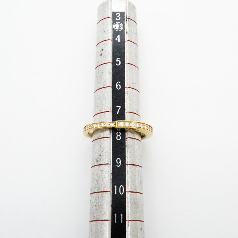 【6jhb0068】ティファニー リング ロック フルダイヤ K18YG イエローゴールド ダイヤモンド 0.36ct 7.5号【中古】レディース