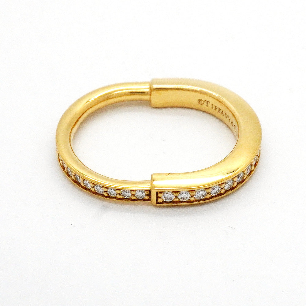 【6jhb0068】ティファニー リング ロック フルダイヤ K18YG イエローゴールド ダイヤモンド 0.36ct 7.5号【中古】レディース