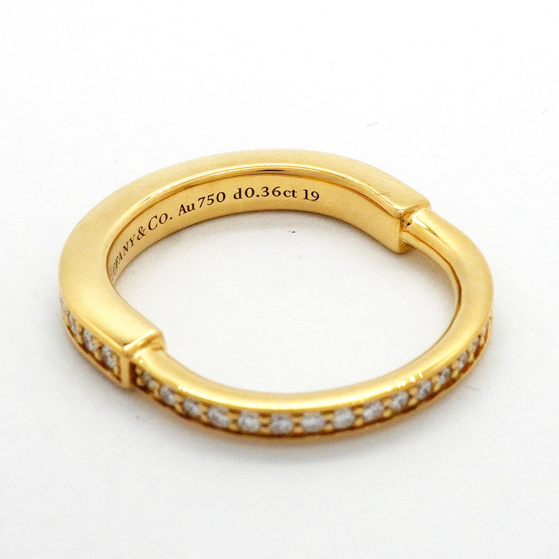 【6jhb0068】ティファニー リング ロック フルダイヤ K18YG イエローゴールド ダイヤモンド 0.36ct 7.5号【中古】レディース