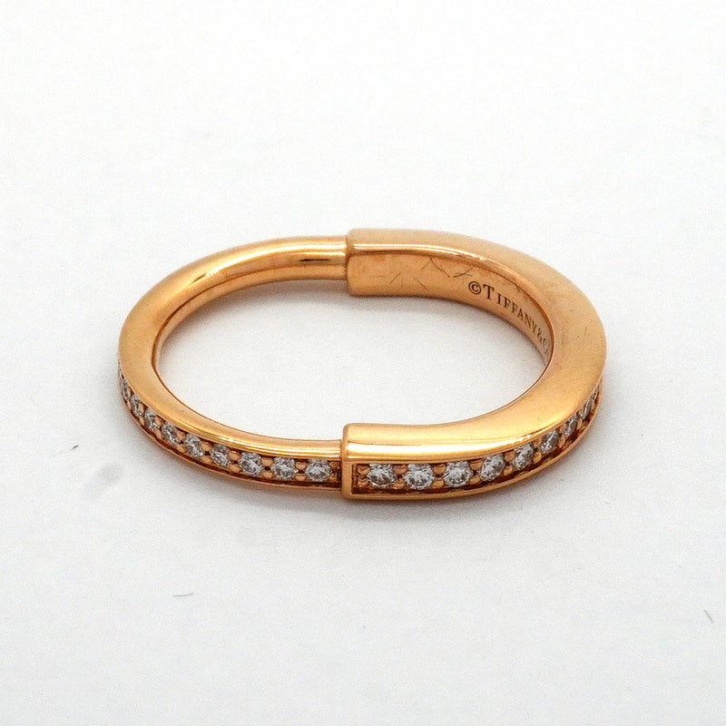 【6jhb0069】ティファニー リング ロック フルダイヤ K18PG ピンクゴールド ダイヤモンド 0.36ct 8号【中古】レディース