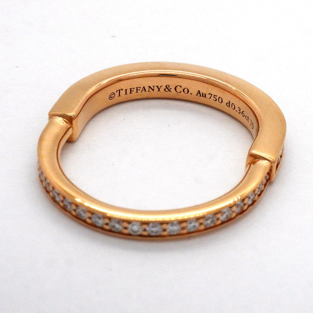 【6jhb0069】ティファニー リング ロック フルダイヤ K18PG ピンクゴールド ダイヤモンド 0.36ct 8号【中古】レディース