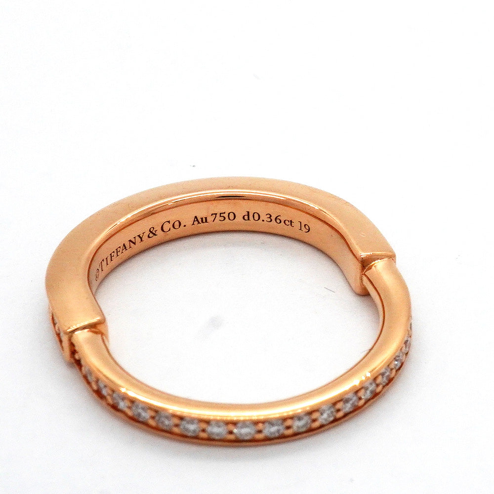 【6jhb0069】ティファニー リング ロック フルダイヤ K18PG ピンクゴールド ダイヤモンド 0.36ct 8号【中古】レディース