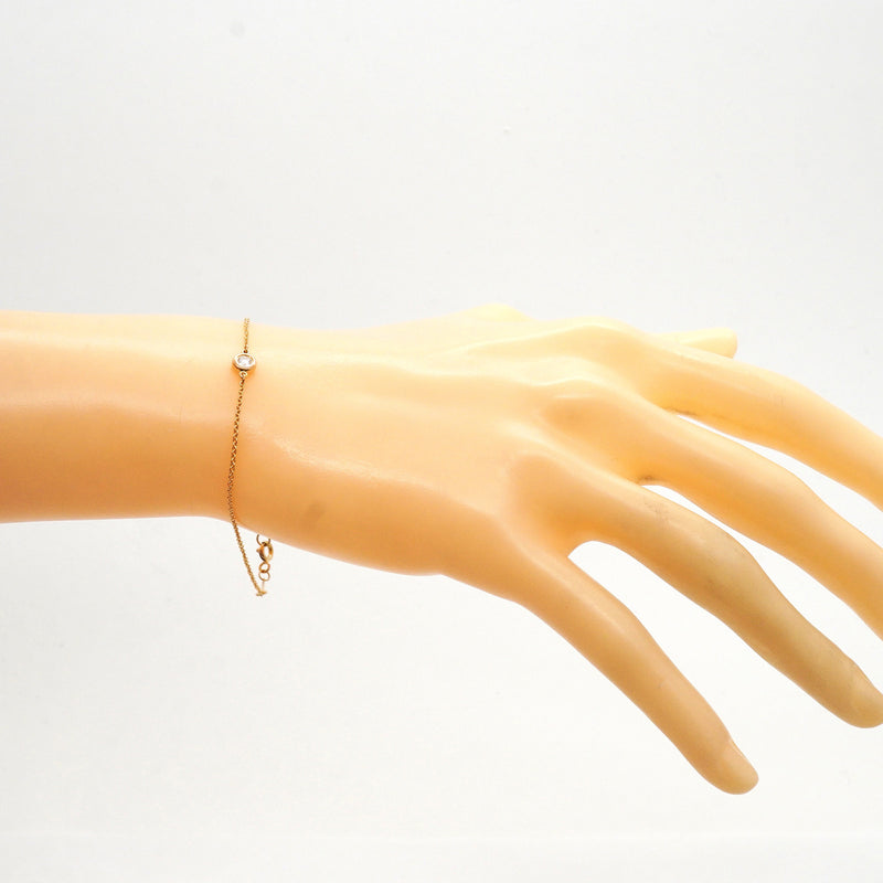 【6jhb0075】ティファニー ブレスレット バイザヤード 1PD K18PG ピンクゴールド ダイヤモンド 0.10ct【中古】レディース