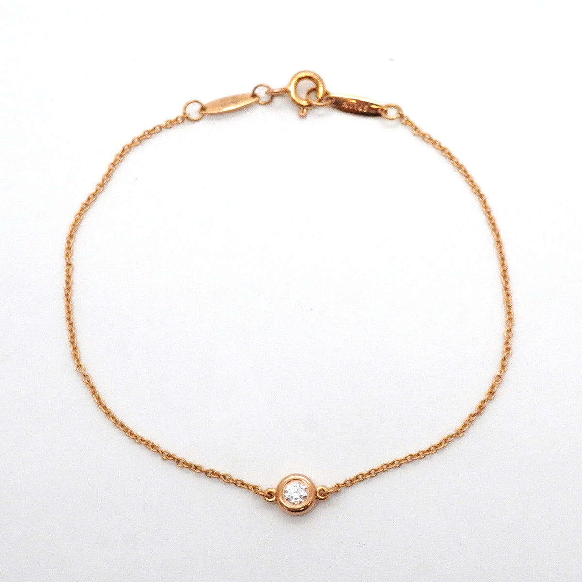 【6jhb0075】ティファニー ブレスレット バイザヤード 1PD K18PG ピンクゴールド ダイヤモンド 0.10ct【中古】レディース