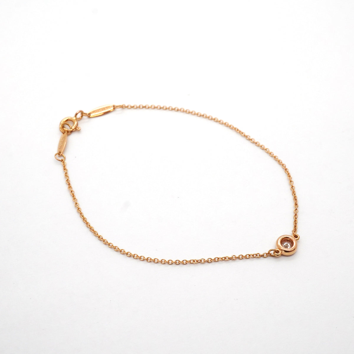 【6jhb0075】ティファニー ブレスレット バイザヤード 1PD K18PG ピンクゴールド ダイヤモンド 0.10ct【中古】レディース