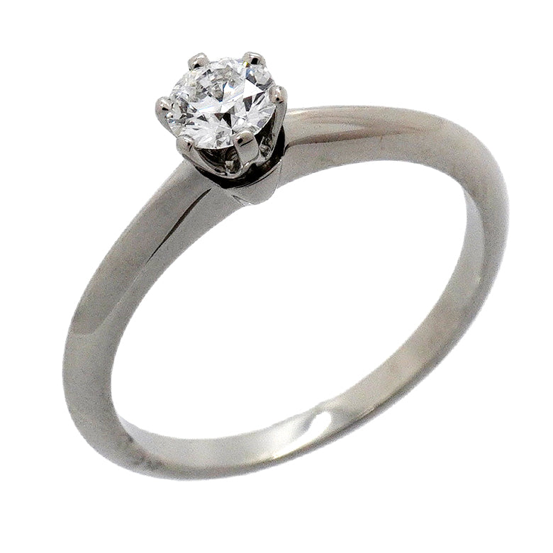 【6jhb0076】ティファニー リング ソリティア 1PD Pt950 プラチナ ダイヤモンド 0.25ct 10.5号【中古】レディース