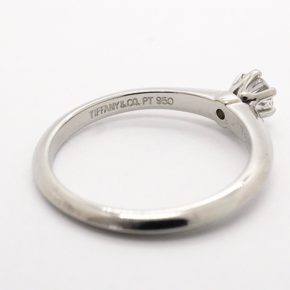 【6jhb0076】ティファニー リング ソリティア 1PD Pt950 プラチナ ダイヤモンド 0.25ct 10.5号【中古】レディース