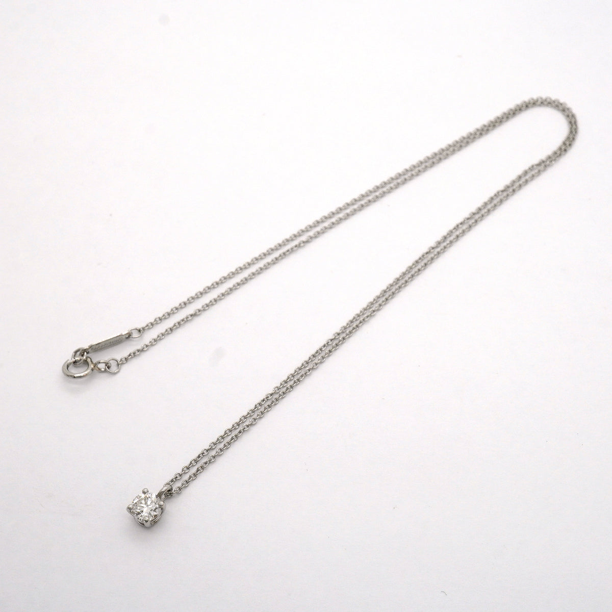 【6jhb0079】ティファニー ネックレス ソリティア 1PD Pt950 プラチナ ダイヤモンド【中古】レディース