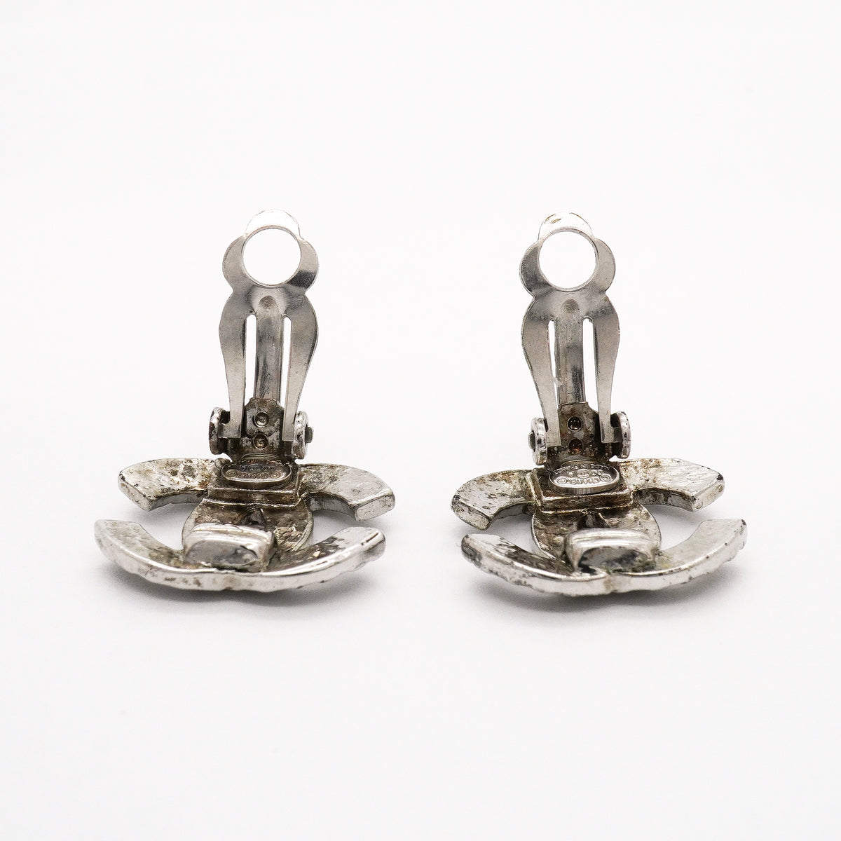 【6jhb0081-k】シャネル イヤリング ココマーク メタル シルバー【中古】レディース