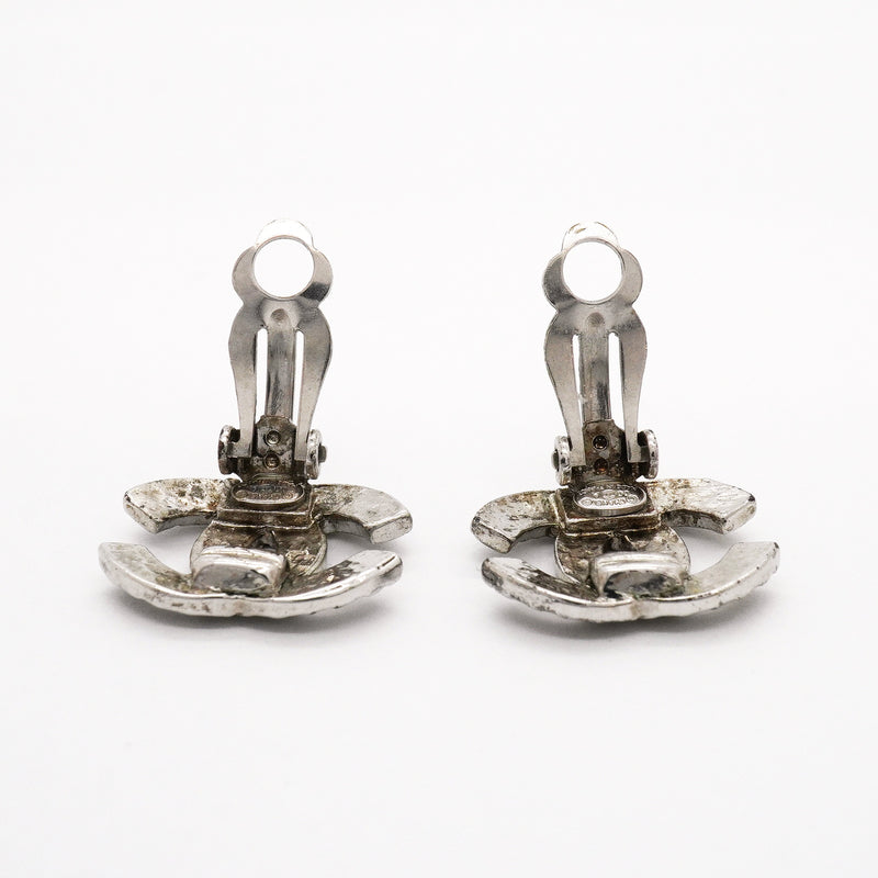 【6jhb0081-k】シャネル イヤリング ココマーク メタル シルバー【中古】レディース