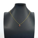 【6jhb0082-k】クリスチャンディオール ネックレス GPメッキ カラーストーン ゴールド レッド【中古】レディース