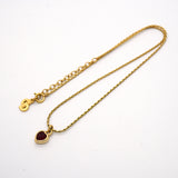 【6jhb0082-k】クリスチャンディオール ネックレス GPメッキ カラーストーン ゴールド レッド【中古】レディース