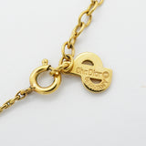 【6jhb0082-k】クリスチャンディオール ネックレス GPメッキ カラーストーン ゴールド レッド【中古】レディース