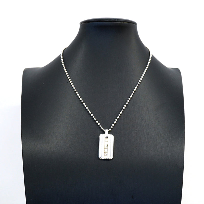 【6jhb0089-k】ティファニー ネックレス アトラス プレート/ボールチェーン シルバー925【中古】レディース