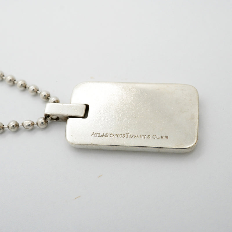 【6jhb0089-k】ティファニー ネックレス アトラス プレート/ボールチェーン シルバー925【中古】レディース
