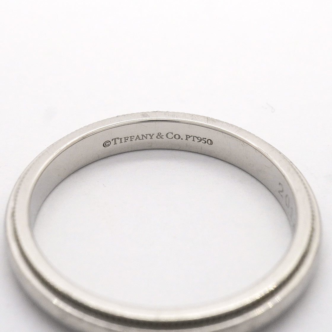 【6jhb0097】ティファニー リング ミルグレイン Pt950 プラチナ 18号【中古】メンズ