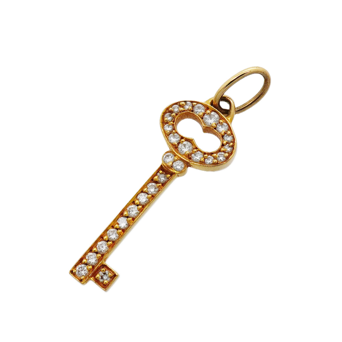【6jhb0098】ティファニー ペンダントトップ ヴィンテージ/オーバルキー K18YG イエローゴールド ダイヤモンド【中古】レディース