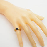 【6jhb0102】カルティエ リング エリプス K18YG イエローゴールド サファイア ブルー ＃47【中古】レディース