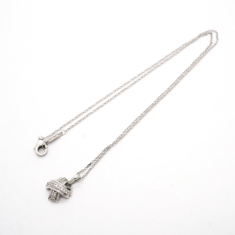 【6jhb0104】ティファニー ネックレス シグネチャー K18WG ホワイトゴールド ダイヤモンド【中古】レディース