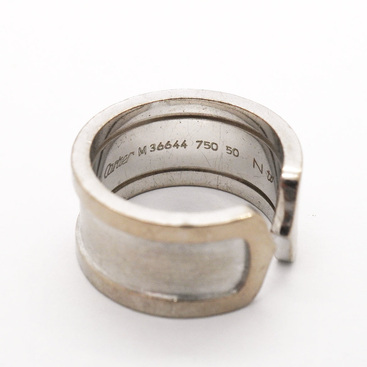 【6jhb0148】カルティエ リング C2 ラージ K18WG ホワイトゴールド ＃50【中古】レディース