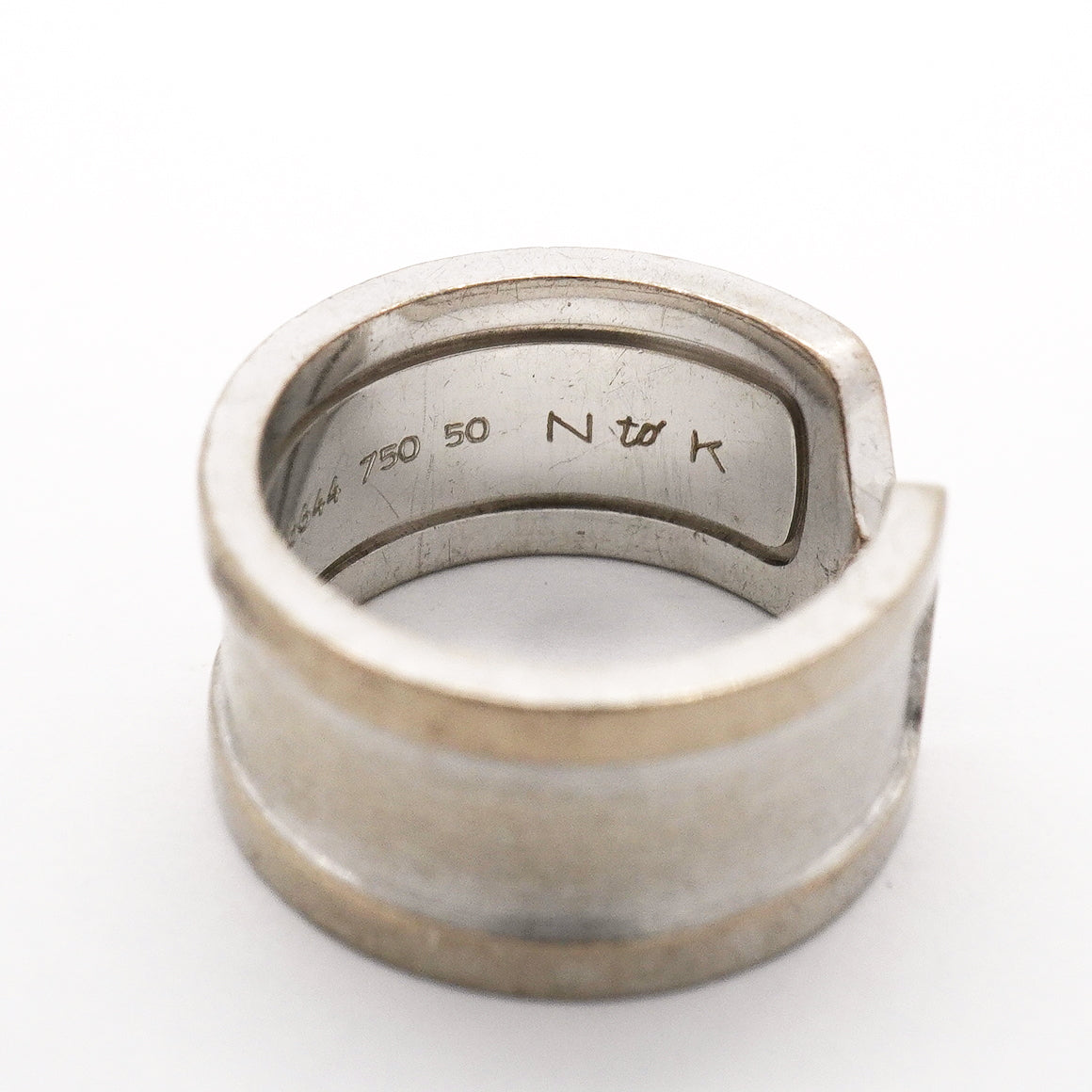 【6jhb0148】カルティエ リング C2 ラージ K18WG ホワイトゴールド ＃50【中古】レディース