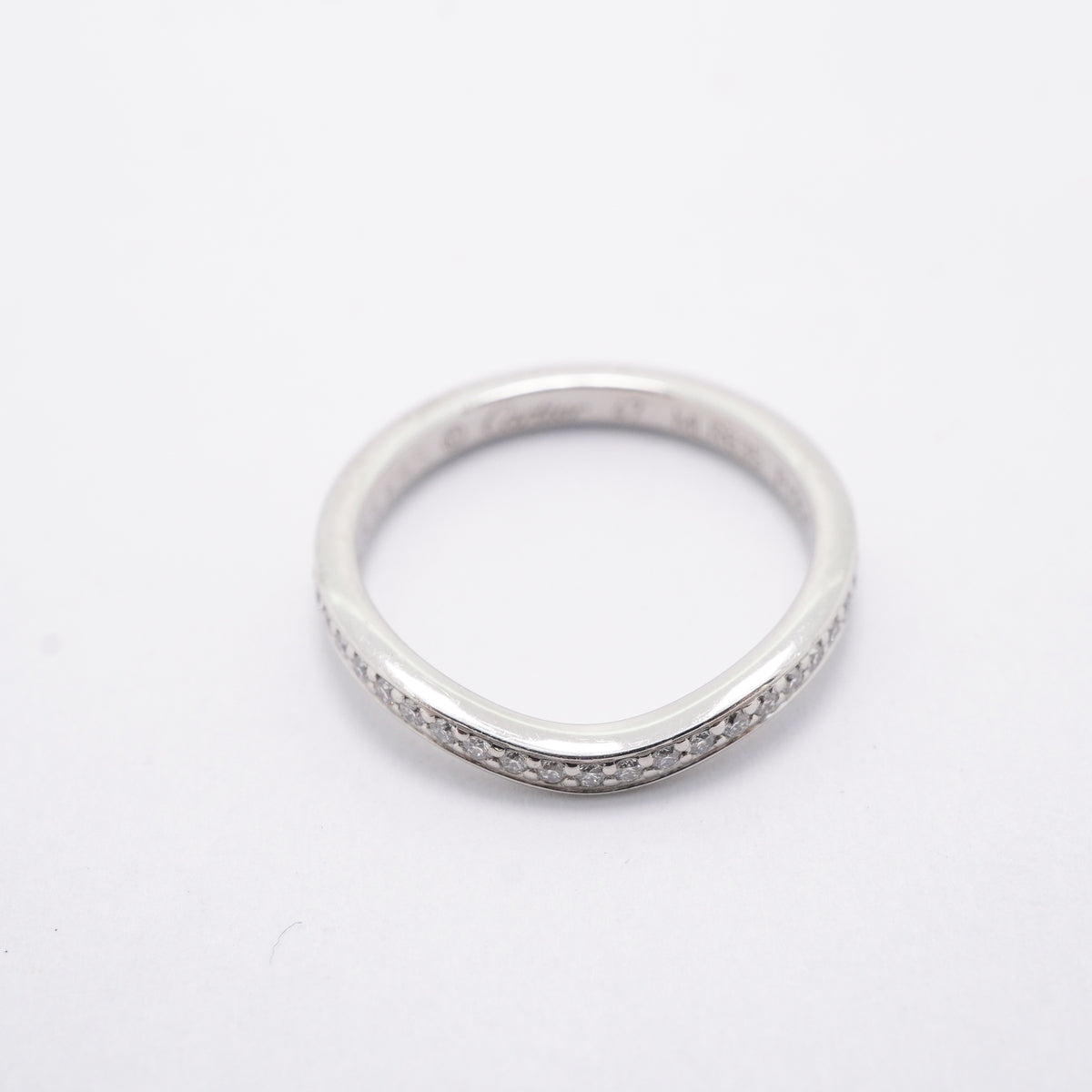 【6jhb0182】カルティエ リング バレリーナ Pt950 プラチナ ダイヤモンド ＃47【中古】レディース