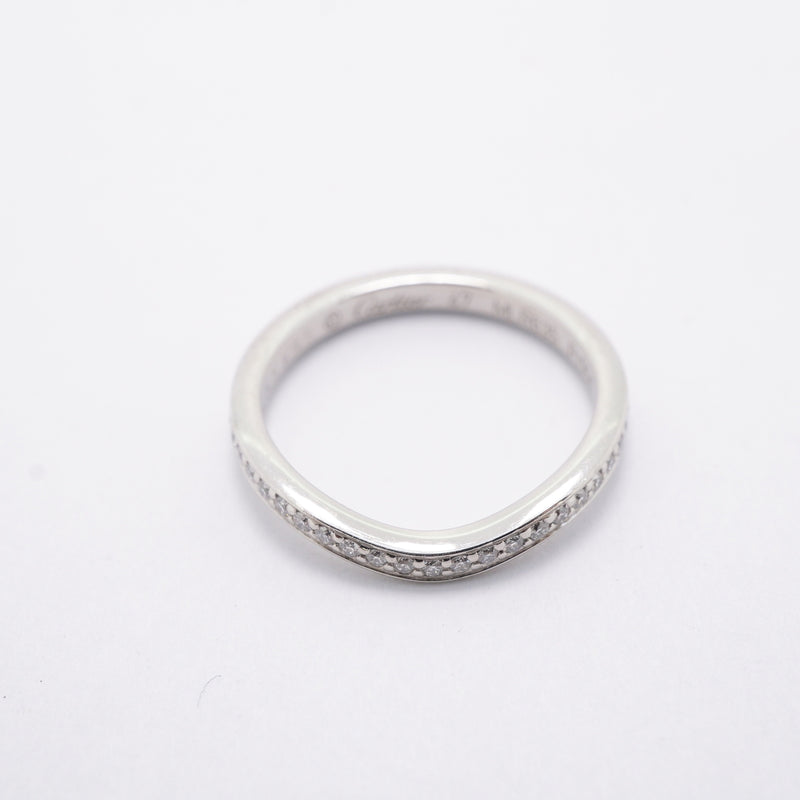 【6jhb0182】カルティエ リング バレリーナ Pt950 プラチナ ダイヤモンド ＃47【中古】レディース