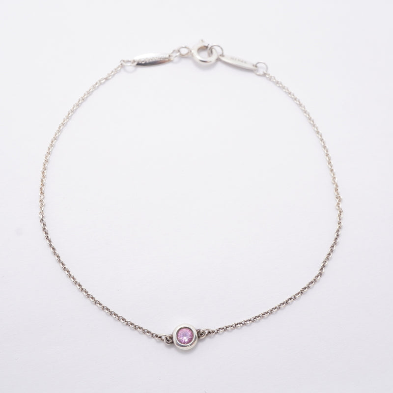 【6jhb0190-k】ティファニー ブレスレット バイザヤード シルバー925 ピンクサファイア【中古】レディース