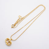 【6jhb0191-k】クリスチャンディオール ネックレス CDロゴ GPメッキ ラインストーン ゴールド【中古】レディース
