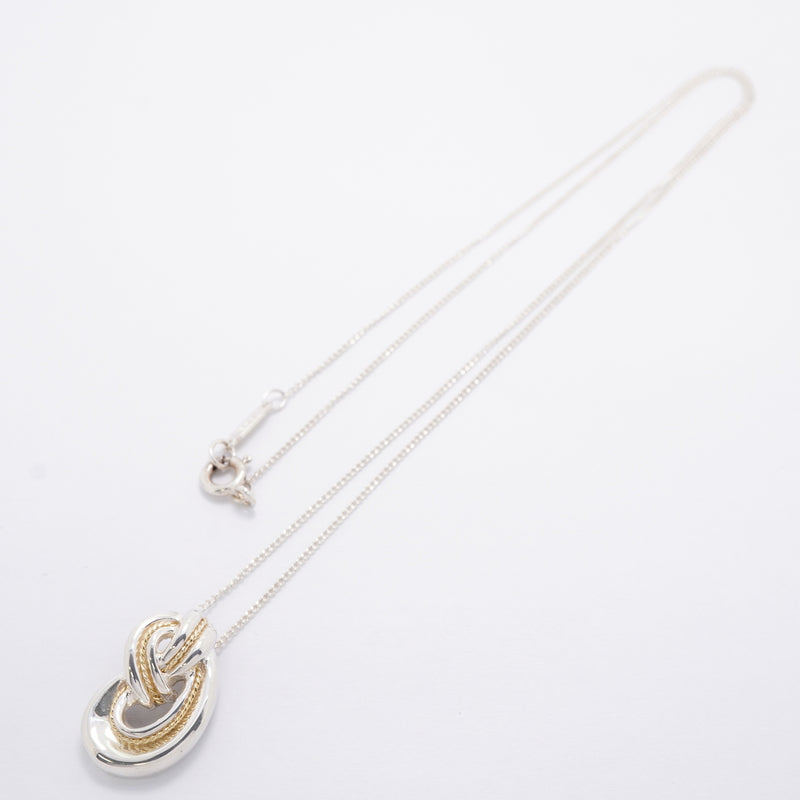 【6jhb0193-k】ティファニー ネックレス ツイストノット/ロープ K18YG イエローゴールド シルバー925【中古】レディース