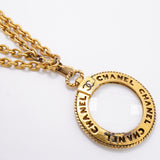 【6jhb0194-k】シャネル ネックレス ヴィンテージ ココマーク シャネルロゴ/ルーペ GPメッキ ゴールド【中古】レディース