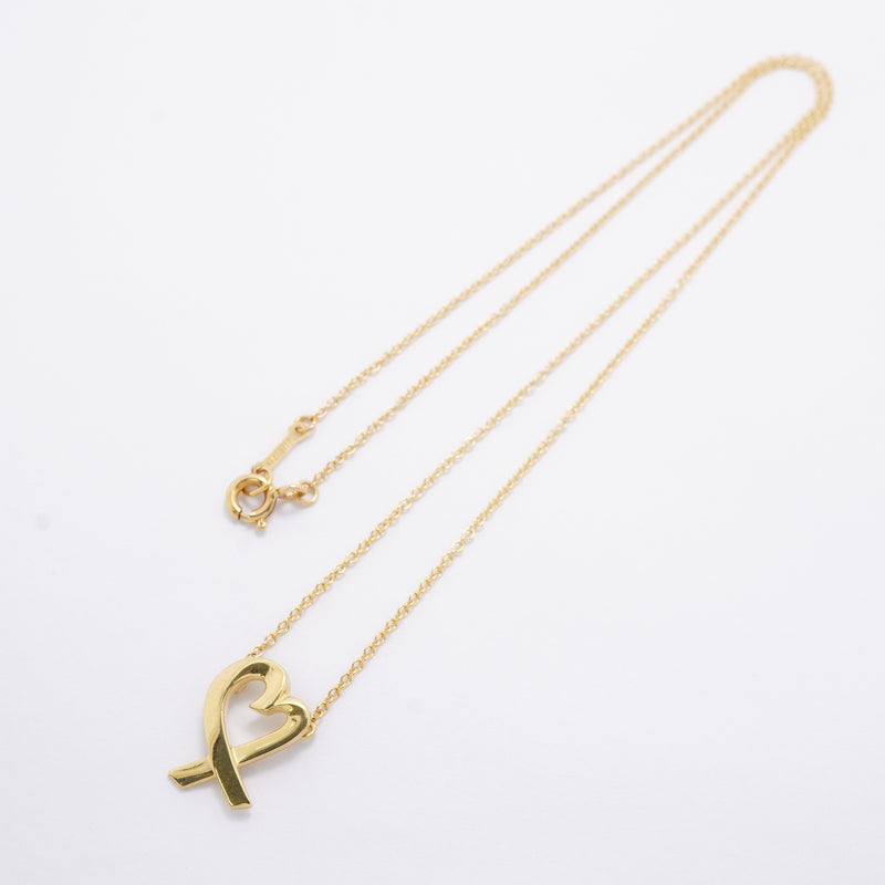 【6jhb0201】ティファニー ネックレス ラビングハート K18YG イエローゴールド【中古】レディース